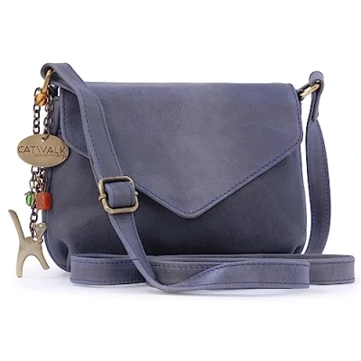 Immagine di Catwalk Collection Handbags Piccola Borsa Tracolla Donna Pelle Borsetta Regolabile ERIN Blu