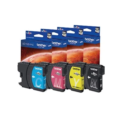 Immagine di Brother LC1100HYVALBP Cartucce InkJet Originali Alta Capacità, fino a 750 Pagine, per Stampanti DCP6690CW, MFC5890CN, MFC5895CW, MFC6490CW, MFC6890CDW, MultiPack, Nero/Ciano/Magenta/Giallo