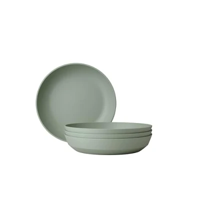Immagine di Mepal Piatto Fondo 4 Pezzi Silueta Lavabile in lavastoviglie e microonde Piatti di plastica da Cena Servizio 21 cm Nordic Sage