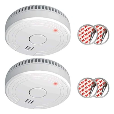 Immagine di ELRO FS1805M FS1805 rivelatore di fumo a 2 componenti con kit adesivo magnetico 5 anni batteria e garanzia/DIN EN14604 Bianco 2, Bianco, #1 nero, Set Pezzi