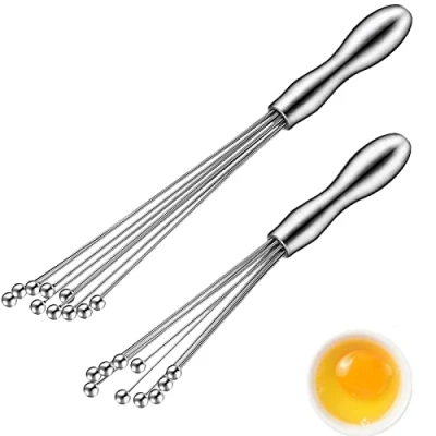 Immagine di 2Pcs Frusta da cucina in Acciaio Inossidabile,Frusta Inox Resistente,Smart Silicone,Frusta a Mano di Alta Qualità,Frusta Frustino Inox,per