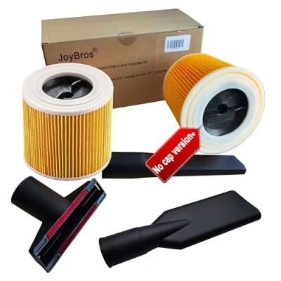 Immagine di JoyBros 2X Filtri a Cartuccia per Kärcher wd2 Plus wd3 Premium wd3s wd3p Filtro 6.414 552.0 772.0 547.0 3X Ugelli Kit Accessori Ricambio