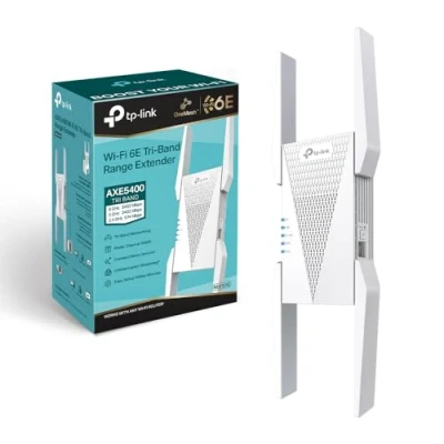 Immagine di TP Link RE815XE Ripetitore WiFi 6E AXE5400Mbps Tri Band, 160MHz, Banda Dedicata a 6 GHz, Roaming Intelligente, EasyMesh, Amplificatore Mesh Extender, Per Casa, Access Point