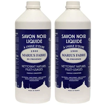 Immagine di Marius Fabre NERO SAPONE LIQUIDO di MARSIGLIA all&#039;olio d&#039;oliva Natural Multi Purpose Cleaner Set 2 bottiglie da 1 litro