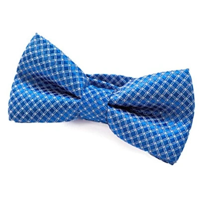 Immagine di DonDon Papillon bambino e Ragazzo Ragazzi annodato regolabile 9 x 4,5 cm blu lucido con punti d&#039;argento