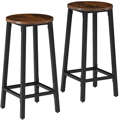 Immagine di TecTake 800963 2 Sgabelli da bar Corby, Pannello MDF effetto legno, Robusti supporti in alluminio (industriale scuro)