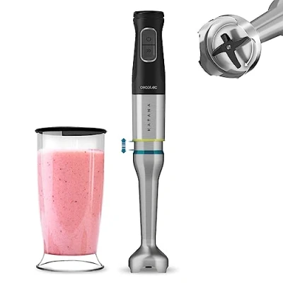 Immagine di Cecotec Frullatore a immersione Katana TotalDestroy 1200xl Gy, 1200 W, 21 velocità e turbo, 4 fogli con titanio nero, antisalpaduras, piede extralargo, nave da 800 ml.