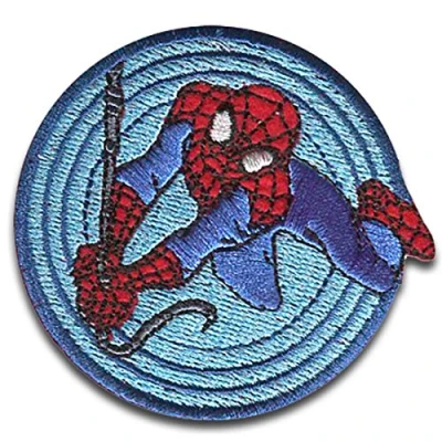 Immagine di Marvel © Spiderman Comic ragnatela tondo Toppe termoadesive Patch Toppa ricamate
