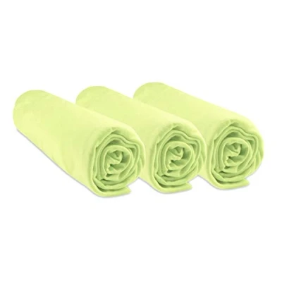 Immagine di Set di 3 lenzuola con angoli, in bambù, 60 x 120 cm, colore: Verde anice
