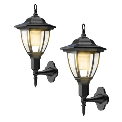 Immagine di Moman Farolas Solares Exterior (2 Piezas), Luces LED con Sensor de Movimiento, IP65 Impermeables Lamparas para Garaje Balcón y Patio