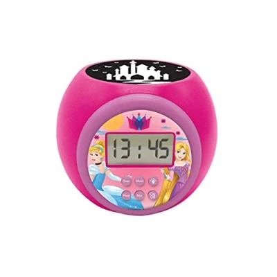 Immagine di Lexibook RL977DP Sveglia con proiettore Disney Princess Funzione Snooze, Luce Notturna Timer, Schermo LCD, a Batteria, Colore Rosa, Misura Standard