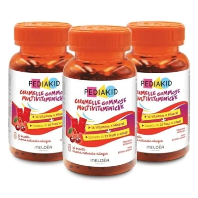 Immagine di PEDIAKID Caramelle Gommose Multivitaminiche Integratore alimentare Contribuisce a ridurre l’affaticamento e sostiene il funzionamento del sistema immunitario 3 x 60 orsetti