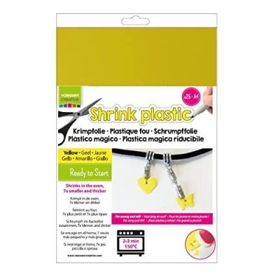 Immagine di Vaessen Creative Shrink Fogli A4, Giallo, 21x29.8x0.3 cm 4 unità