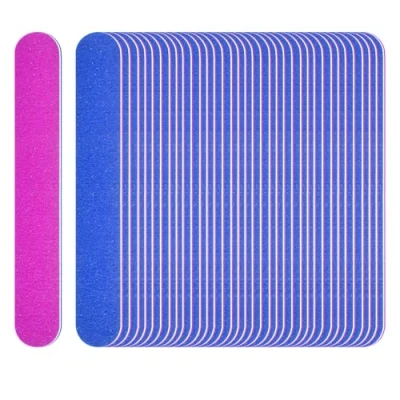 Immagine di Naapesi 100 Pezzi Lima per Unghie, Lime Unghie a Doppia Faccia Mini Colorate Lavabile Uso Domestico e Salone, Cura Degli (Rosa+Blu, unità, 100, Grana 180/240)
