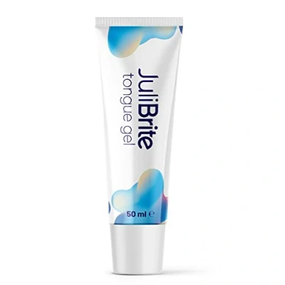 Immagine di Gel per lingua JuliBrite (50 ml) Aiuta a contrastare l&#039;alito cattivo (alitosi) bianca Alito fresco Raschietto Spazzolino Pulisci