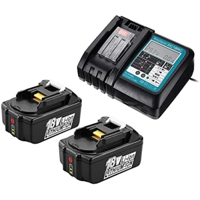 Immagine di 2X BL1850B Batteria 18V 5Ah Ricambio per batterie Makita con caricatore DC18RC 3A compatibile BL1860B BL1830B Rasaerba DLM431Z DUC353Z DUB362Z DHP485 DDF485Z DHP482Z DDF484Z