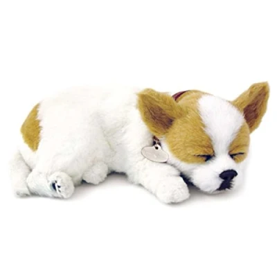 Immagine di Perfect Petzzz Chihuahua White &amp; Tan, Il Cucciolo Che Respira, The Original Breathing New Huggable Soft Version Plush Toy Gift Bundle