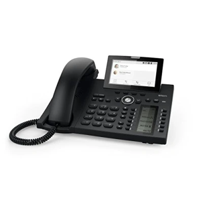 Immagine di Snom D385 IP, telefono da tavolo SIP colore + SmartScreen, 12 identità SIP, interruttore a gancio sensore, Bluetooth, USB, 48 chiavi autoetichettabili (12 fisiche), nero, 00004340