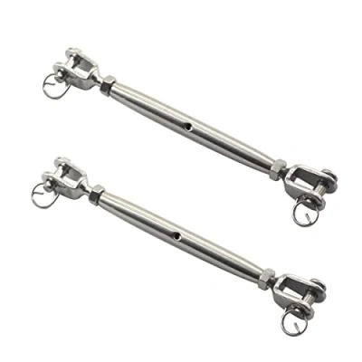 Immagine di 2 pezzi in acciaio inox 304 sartiame vite mascella corpo chiuso M8, medifier tenditore, tenditore