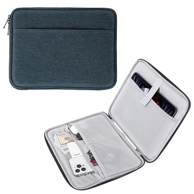 Immagine di MoKo 9 11“ Custodia Protettiva in Poliestere con Scomparti per Tablet iPad Air M2 2024, PRO 11 M4 5/4/3/2/1, 10a/9/8/7 Gen 10,2, Galaxy Tab S9 2023, Indaco