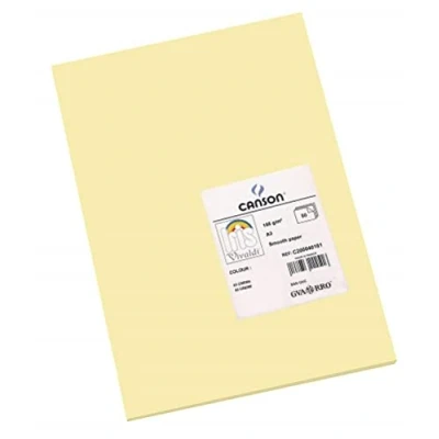Immagine di Canson Iris Vivaldi A3 carta liscia colore 185 g/mq, colore: crema (Confezione da 50 fogli)
