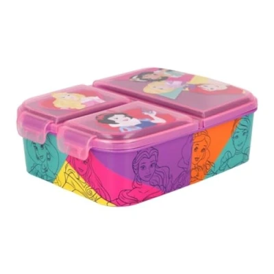 Immagine di My sweety pop Scatola Per merenda Pranzo box bambini asilo scuola vacanze pasto 19,5 cm Idea regalo 3 scomparti Principesse Rosa Ragazza
