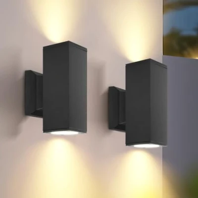 Immagine di Aigostar Lampada da Parete Esterno Impermeabile IP65,GU10 Alluminio Up Down Esterni, Applique Moderna,Luce per Muro Portico Corridoio Terrazza,Confezione 2