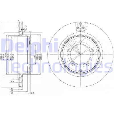 Immagine di DELPHI BG3811 Disco freno 300 22 5 ventilato Oleato non trattato senza cuscinetto ruota, anello sensore ABS MITSUBISHI: Lancer 7 Limousine