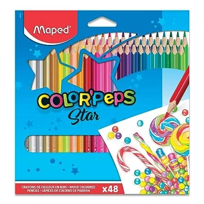 Immagine di Maped Pastelli Triangolari Color&#039; Peps In Scatola Da 48 Pz Mina Grande Infrangibile 2,9 Mm