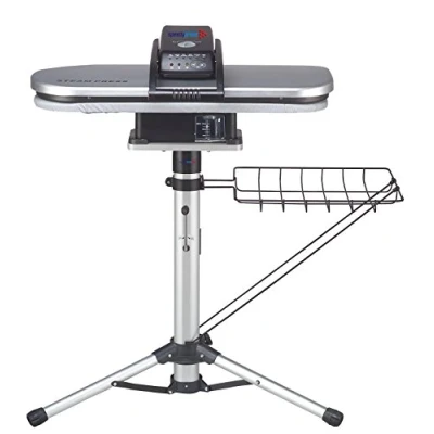 Immagine di Pressa da Stiro a Vapore Ferro Argento PSP202S di Speedypress con Telescopico Regolabile in Altezza Stirare Tavolo Supporto (+ GRATIS Copriasse Extra e Fondo Schiuma RRP 45 + Altri Accessori)