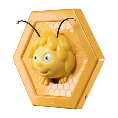 Immagine di Varta Ape Maja Lampada da Parete LED per la Cameretta dei Bambini, 3 Batterie AA Incluse, con Touchscreen e Funzione di Spegnimento Automatico