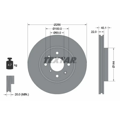 Immagine di TEXTAR PRO 92232803 Disco freno 256 22 04/08 100 ventilazione interna rivestito senza bullone fissaggio ruota, mozzo portaruota SUZUKI: SWIFT 4
