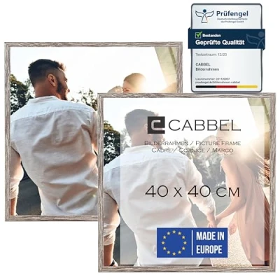 Immagine di CABBEL confezione doppia (set di 2) cornice 40x40 cm, Rovere scuro, robusta in legno MDF, plexiglass infrangibile,