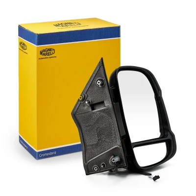 Immagine di specchio retrovisore esterno Magneti Marelli 350315027870 Dx nero ruvido elettrico Braccio corto, termico, convesso per veicolo con guida a S