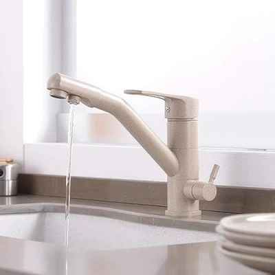 Immagine di JQFDD Avena Rubinetto Cucina 3 Vie per Sistemi Osmosi, Doppia Uscita Osmosi Inversa Multifunzionale, Miscelatore Lavello Acqua Potabile