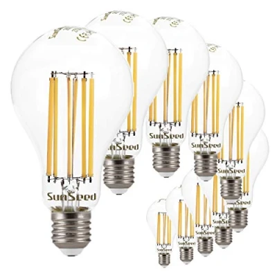 Immagine di SUNSEED 10x Lampadina E27 Filamento LED 16W Goccia A75 2300 Lm Luce Calda 2700K