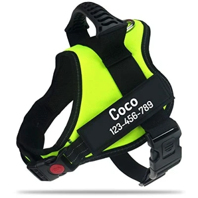 Immagine di PawPawify, pettorina per cani con nome personalizzato e numero di telefono animali domestici resistente prevenire tiraggi, tirare, soffocare, allenare camminare
