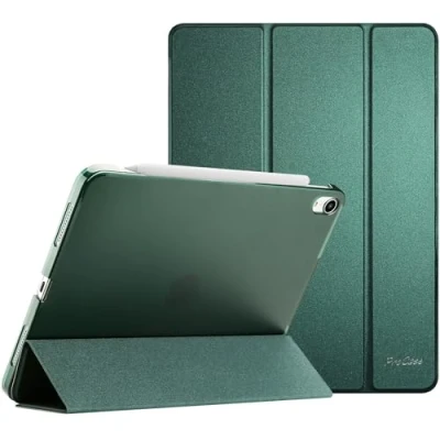 Immagine di ProCase Custodia iPad Air 11&quot; M2 2024, Cover 6/5/4 Generazione (10,9 Pollici Modello 2022/2020), [Supporta Ricarica di Pencil 2] Smart Leggero Auto Svegliati/Sonno Verde Notte