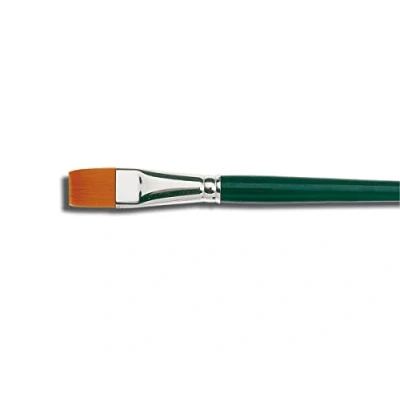 Immagine di Kreul 721104 Pennelli universali Basic Synthetics in peli di Nylon Fini, Piatti, Misura 4, per Arte, Hobby, Scuola e Grandi Usi, Colore Green, Größe