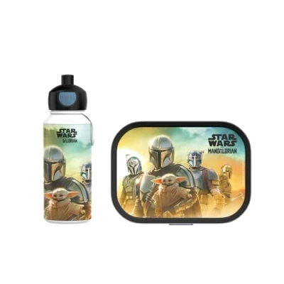 Immagine di Mepal Set da Pranzo Campus, per Bambini con Borraccia Pop up e Porta Pranzo, la Scuola o le Gite, Privo di BPA, 400 + 750 ml, Star Wars