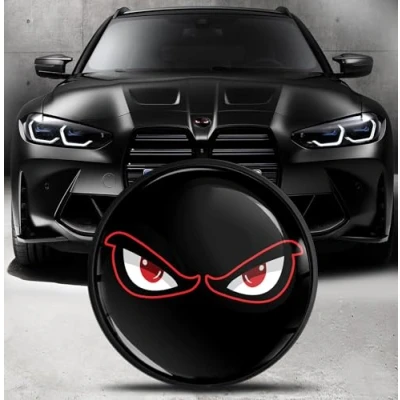 Immagine di Biomar Labs 1 x Stemma Compatibile con BMW Emblema Cappuccio Anteriore Cofano Posteriore del Bagagliaio 82 mm 51148132375 Nero EO 11