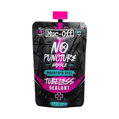 Immagine di Muc Off No Puncture Hassle Tubeless Sealant, 140 ml Liquido Avanzato con Colorante Tracciante UV Lattice per Sigilla Strappi e Fori Fino a 6 mm