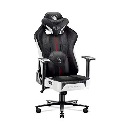 Immagine di DIABLO Sedia da Gaming in Tessuto X Player 2.0 Chair Ergonomica Braccioli 3D Cuscino Cervicale/Lombare Funzione Dondolo per PC, Poltrona Gaming, Ufficio 150 kg Normal (L)