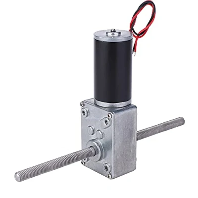 Immagine di Motoriduttore a Vite Senza Fine, DC 12V Doppio Produzione Albero M8 Destra Mano Filo Alto Momento Torcente Turbina Reducer Velocità Riduzione Motore(Reduction Ratio 200)
