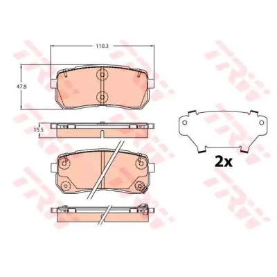 Immagine di TRW GDB2112 Kit pastiglie freno con segnalatore acustico usura accessori KIA: SORENTO 3