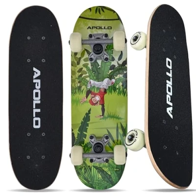 Immagine di Apollo Skateboard per Bambini cruiser con cuscinetti a sfera ABEC 3 bambino e bambina dal design originale Skate partire da anni