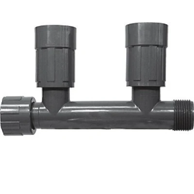 Immagine di &#039;Raccordo PVC/Distributore Rain Bird 2�vie 1�&quot;Filettatura interna x 1&quot; Filettatura esterna; 2�ausl�sse: 1�filettatura