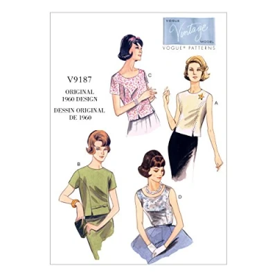 Immagine di VOGUE PATTERNS 9187 E5, cartamodello per Top da Donna, Taglie dalla 44 alla 52