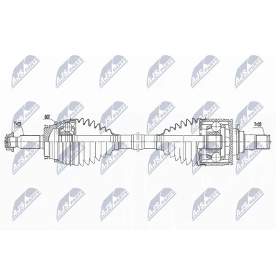 Immagine di NTY NPW MS 075 Albero motore / Semiasse Assale posteriore Sx 804mm Trasmissione automatica, Cambio manuale