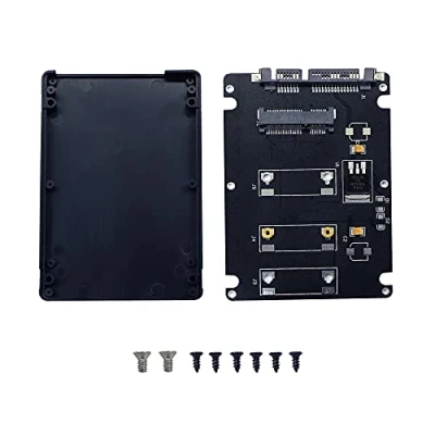 Immagine di GINTOOYUN Custodia per disco rigido SATA (MSATA Mini PCI e SSD a scheda convertitore da 2,5 pollici con guscio, nero) notebook laptop, computer desktop altro